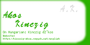 akos kinczig business card